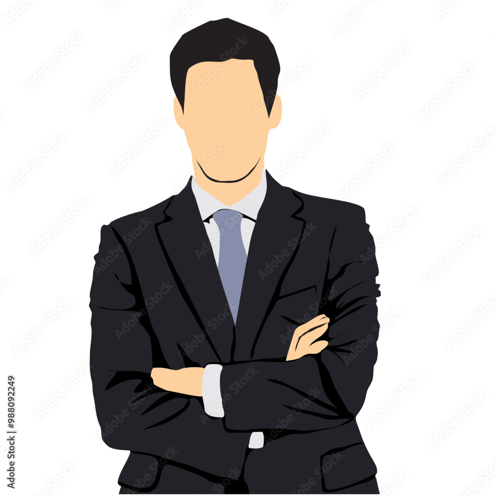 business people half isolated cross armed business people half isolated cross armed