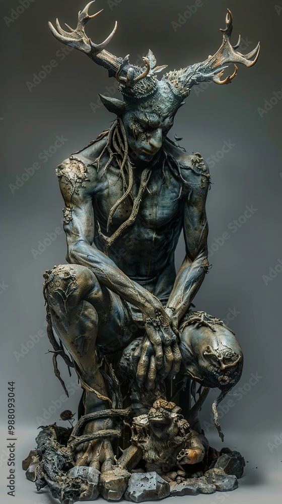 Dark Fantasy Creature Sculpture: A Mystical and Haunting Figure Dark Fantasy Creature Sculpture: A Mystical and Haunting Figure