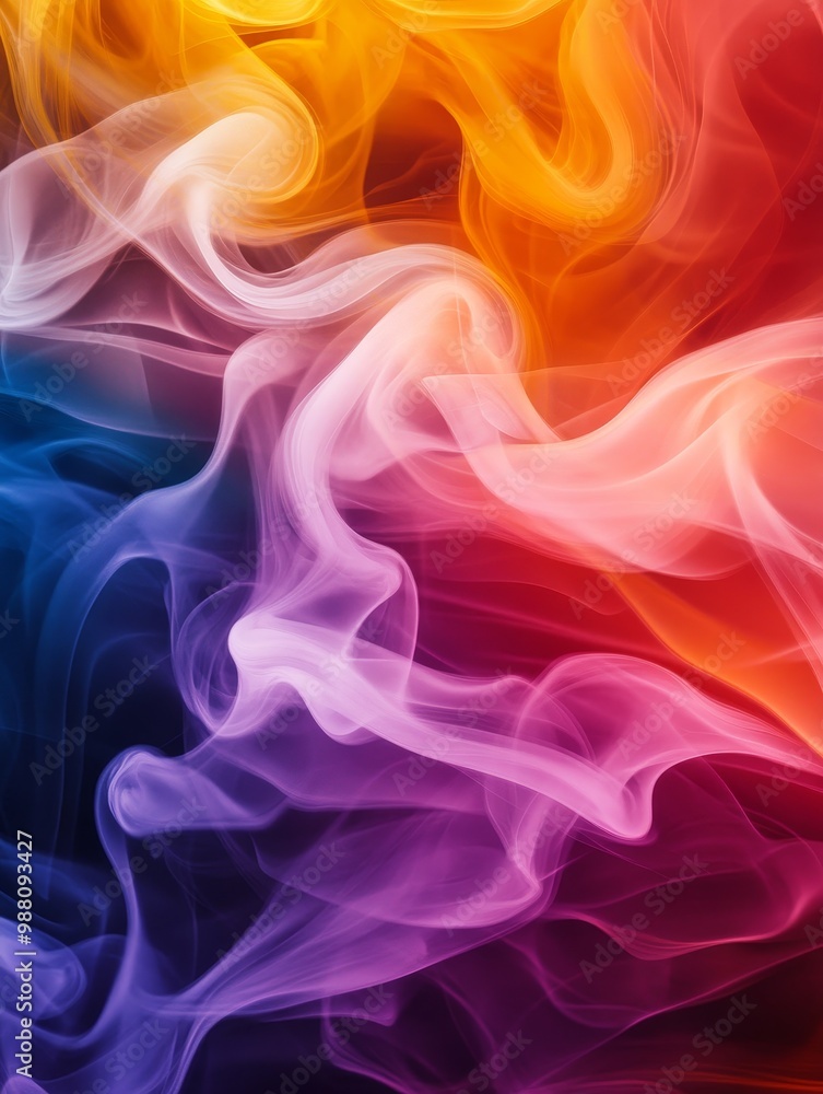 Abstract swirling smoke in vibrant colors of blue, purple, orange, and red. This image can symbolize energy, movement, passion, creativity, and freedom. Abstract swirling smoke in vibrant colors of blue, purple, orange, and red. This image can symbolize energy, movement, passion, creativity, and freedom.