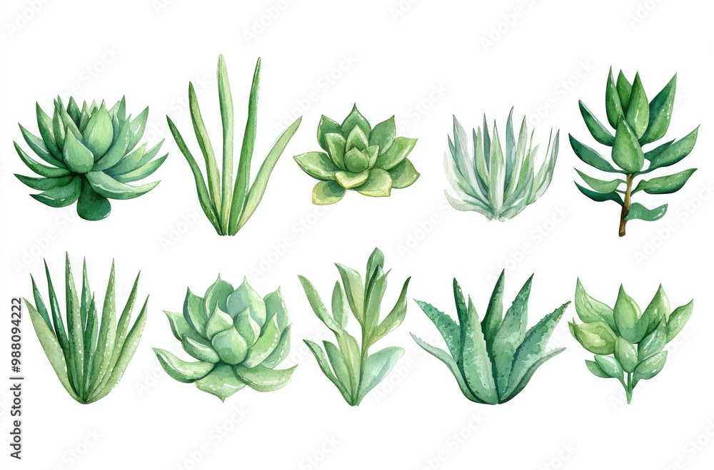 A Group of Succulent Plants in Various Shapes and Sizes for a Minimalistic and Modern Indoor Garden A Group of Succulent Plants in Various Shapes and Sizes for a Minimalistic and Modern Indoor Garden