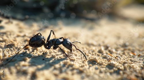 Black Ant on Sand