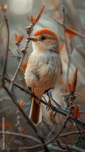 A Small Bird Perched on a Branch