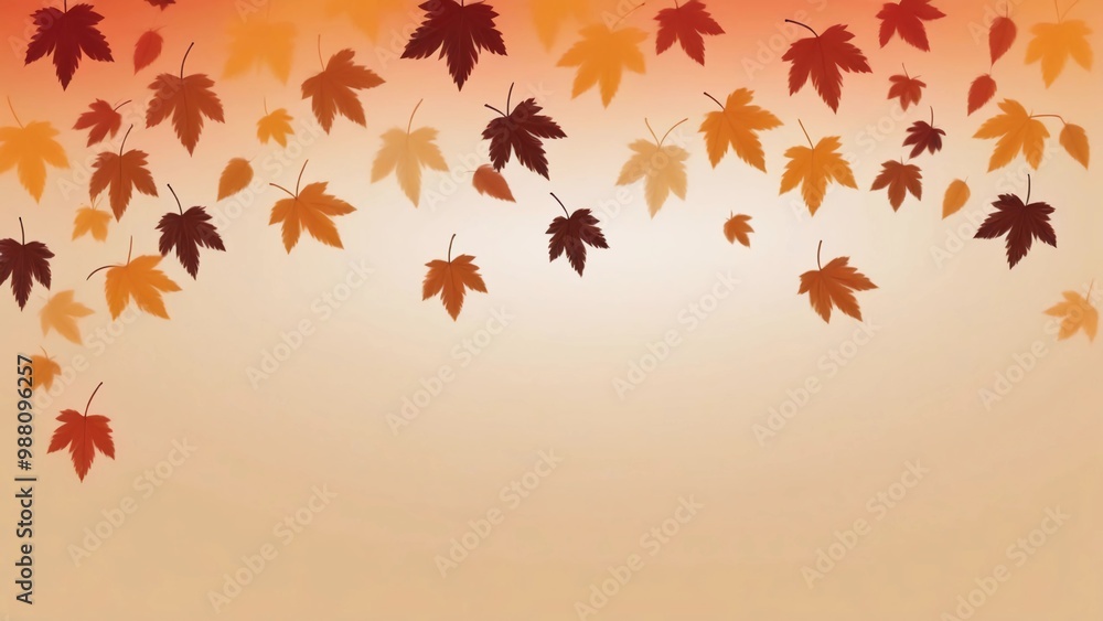 Falling Leaves Silhouette, a simple, elegant design featuring the silhouettes of autumn leaves falling Falling Leaves Silhouette, a simple, elegant design featuring the silhouettes of autumn leaves falling