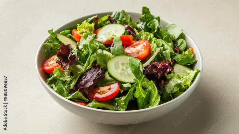 Fresh and Vibrant Green Salad with Tomatoes and Cucumbers Fresh and Vibrant Green Salad with Tomatoes and Cucumbers