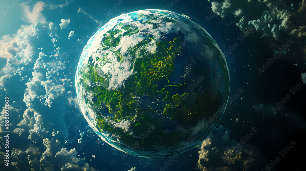 Ecosystem of a terraformed alien planet. Terraforming Planet. Illustration Ecosystem of a terraformed alien planet. Terraforming Planet. Illustration