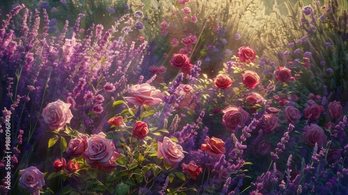 Sunlight Through Blooming Flowers