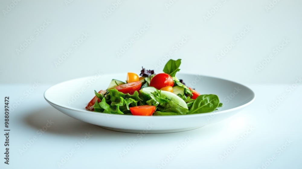 Fresh and Vibrant Salad on a Minimalist Plate Fresh and Vibrant Salad on a Minimalist Plate
