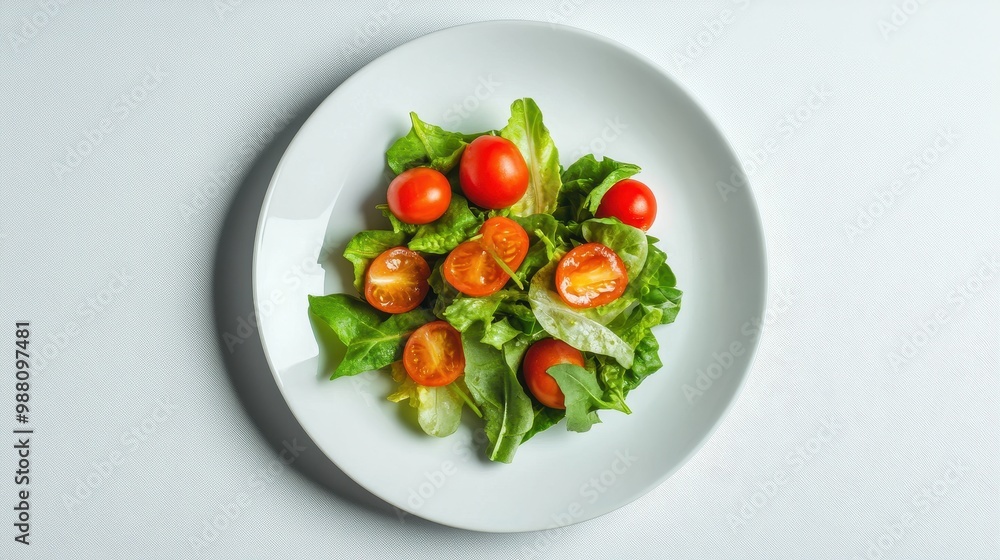 Fresh and Vibrant Salad on a White Plate Fresh and Vibrant Salad on a White Plate