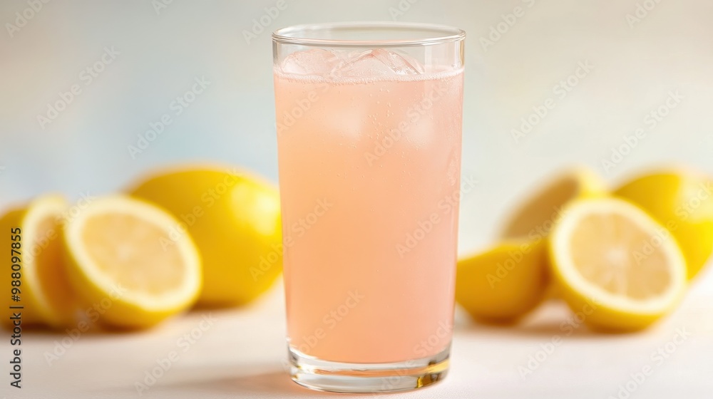 Refreshing Lemonade in a Glass with Sliced Lemons Refreshing Lemonade in a Glass with Sliced Lemons