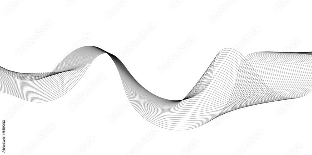 Grey and white wavy curve line with digital future technology concept background. Line art striped graphic template, banner background. Vector illustration. Grey and white wavy curve line with digital future technology concept background. Line art striped graphic template, banner background. Vector illustration.