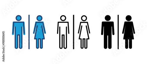 Toilet icon vector. restrooms icon vector. bathroom sign. wc, lavatory