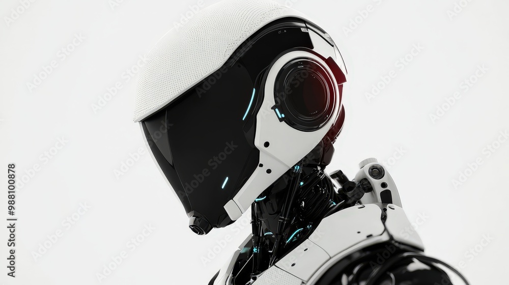 Sleek 3D Vector Robot Construction Worker on White Background Sleek 3D Vector Robot Construction Worker on White Background
