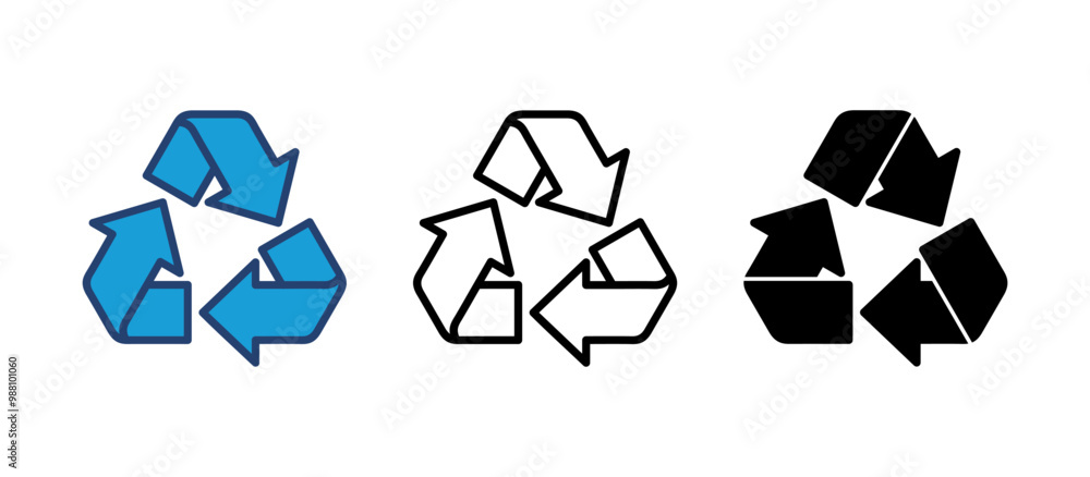 Recycle icon vector. Recycling vector icon. Recycle icon vector. Recycling vector icon.