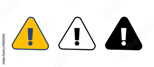 Exclamation danger sign. attention sign icon. Hazard warning attention sign