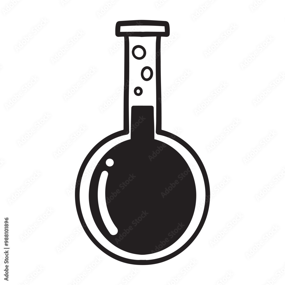 chemical bottle doodle icon for education and back to school concept. chemical bottle doodle icon for education and back to school concept.