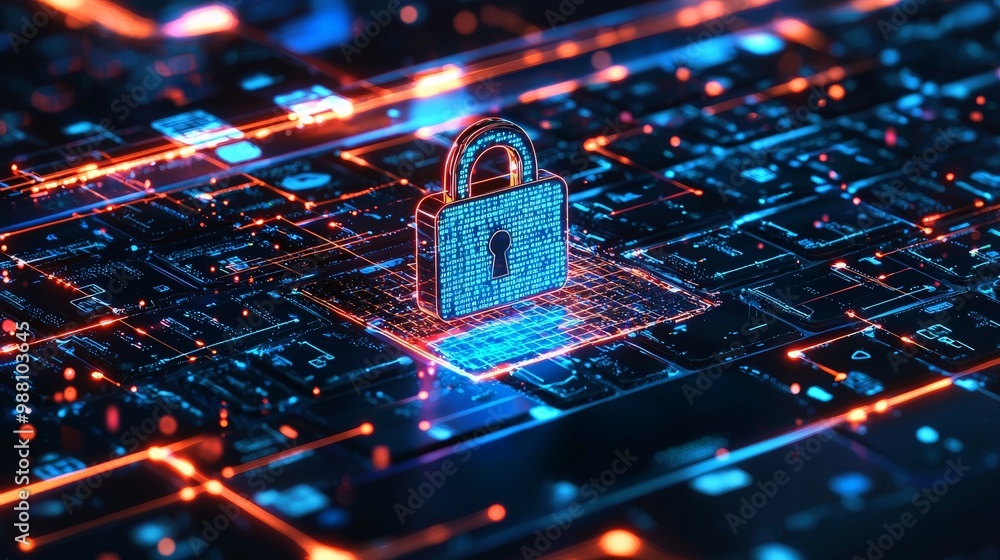 A secure encryption process in progress on a laptop, ensuring data privacy and protection A secure encryption process in progress on a laptop, ensuring data privacy and protection