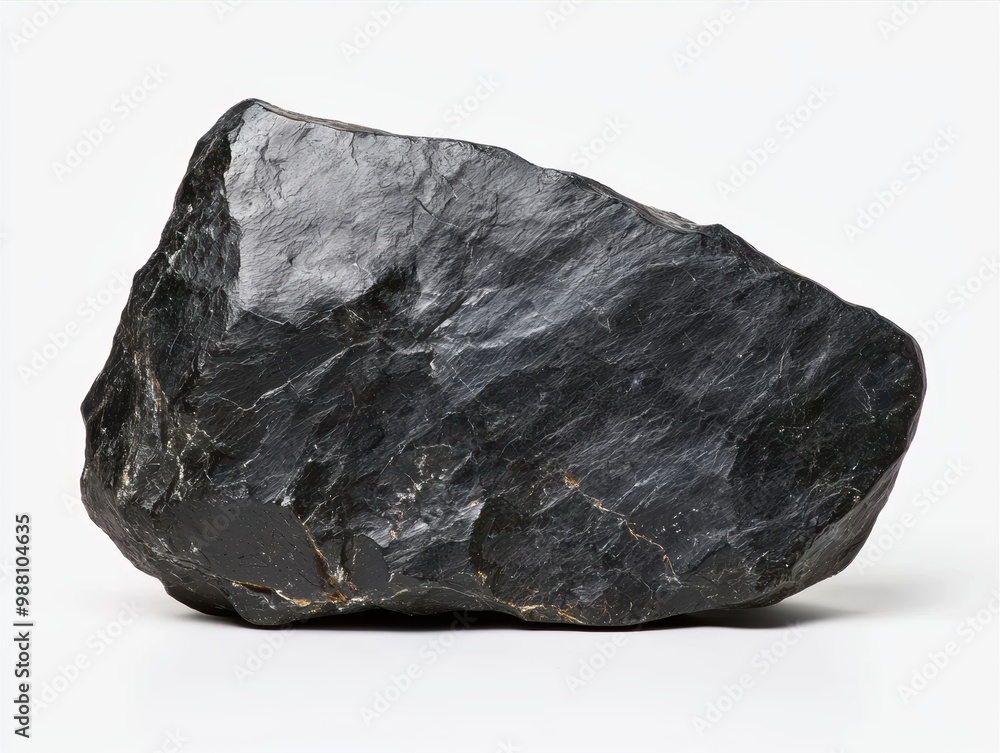Large black rock on white background Large black rock on white background