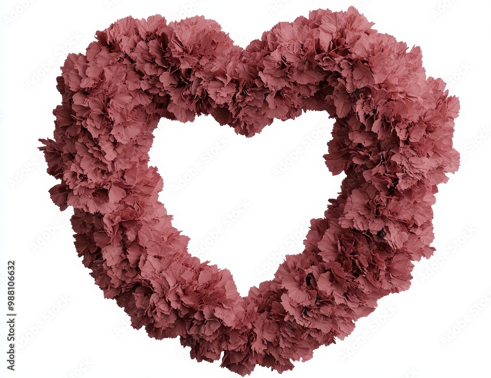 heart-shaped wreath of pink carnations heart-shaped wreath of pink carnations