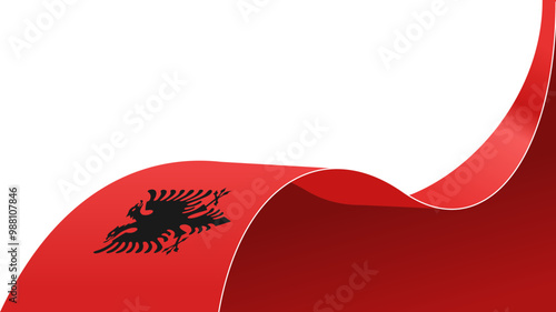 wavy Albania flag vector background with copy space for text. albania national day