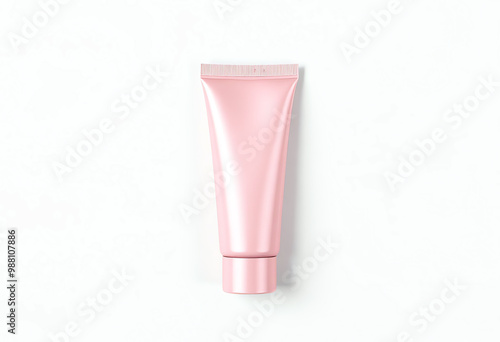 Wallpaper Mural blank pink cosmetic tube package advertising template mockup on elegant background Torontodigital.ca