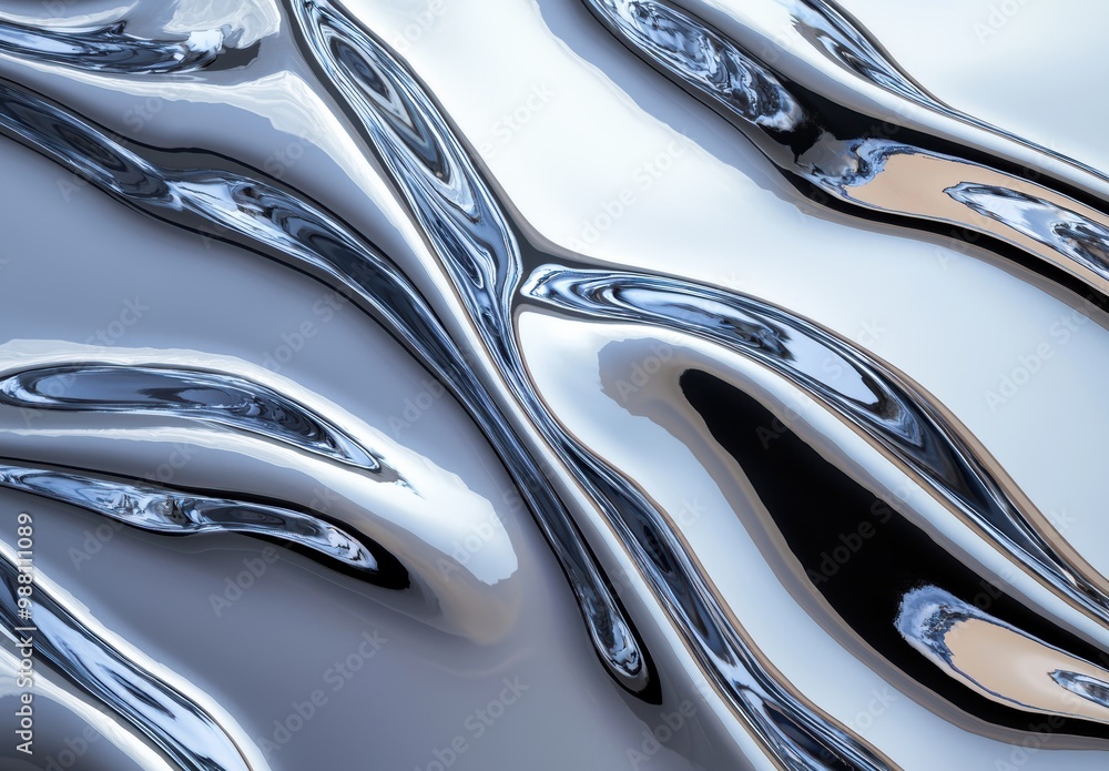 Flowing chrome abstract background Flowing chrome abstract background