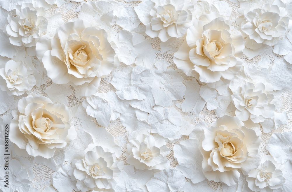 Elegant white floral background Elegant white floral background