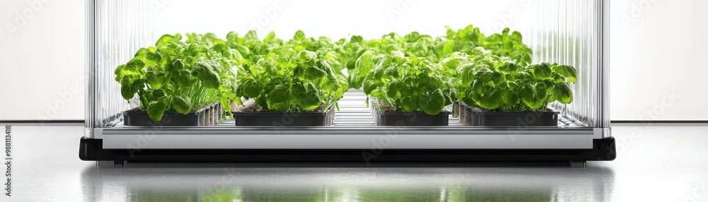 Lettuce growth in modern hydroponic system. Lettuce growth in modern hydroponic system.