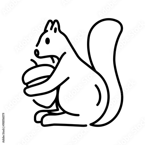 Squirrel icon. squirrel, animal, wildlife, nature, forest, rodent, fauna, wild, autumn, mammal 