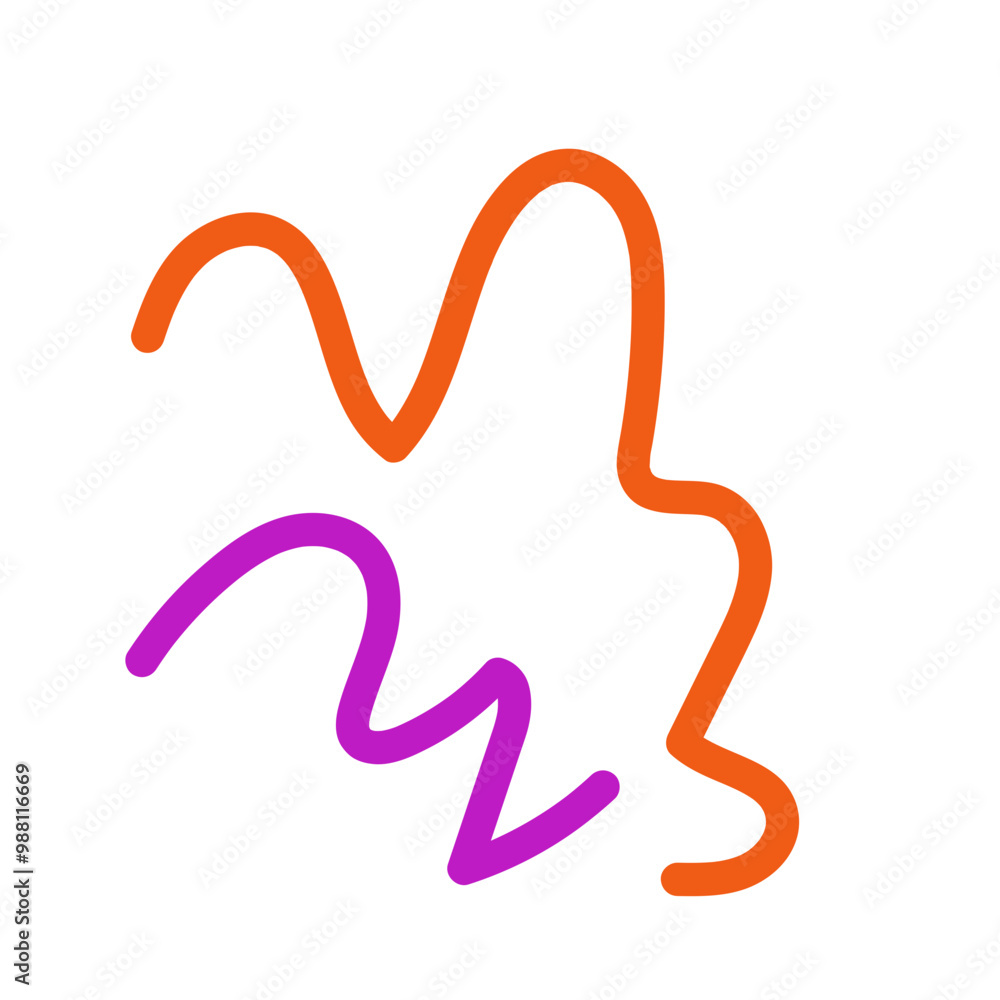 Orange purple squiggly lines abstract vectors Orange purple squiggly lines abstract vectors