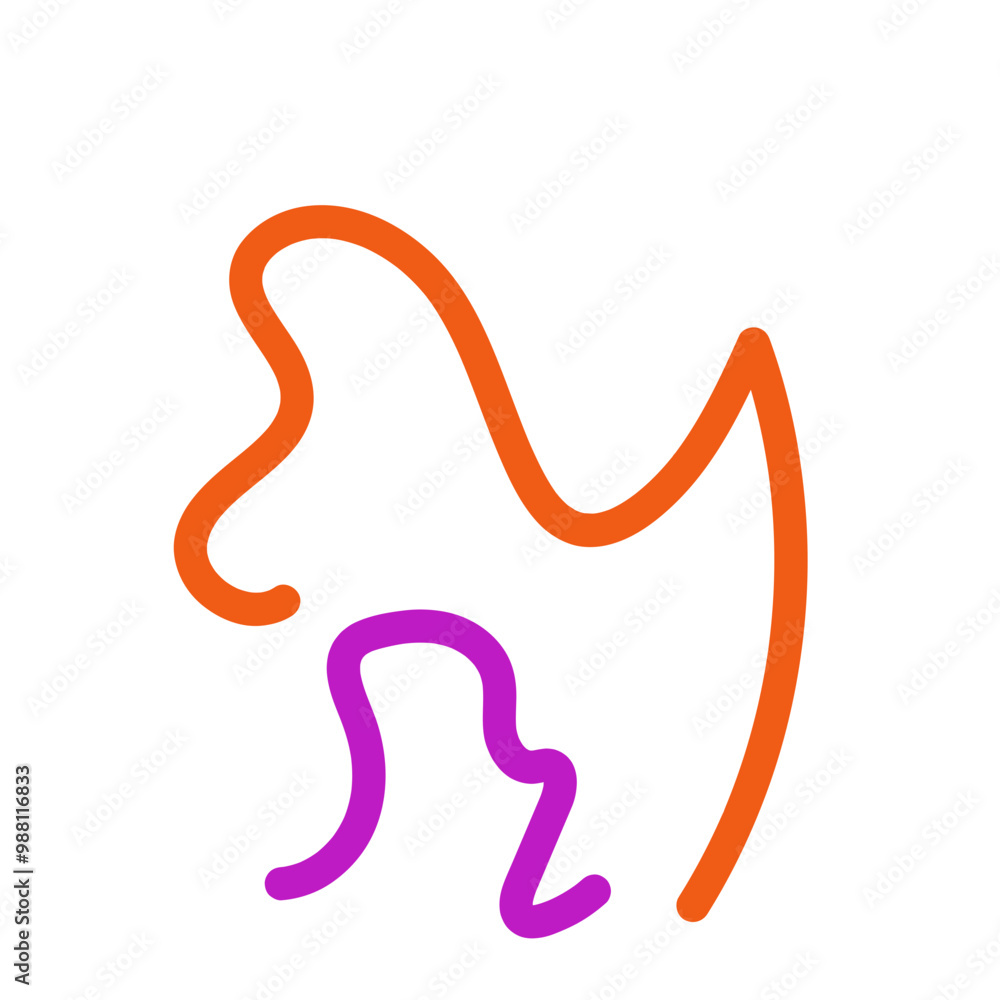 Orange purple squiggly lines abstract vectors Orange purple squiggly lines abstract vectors