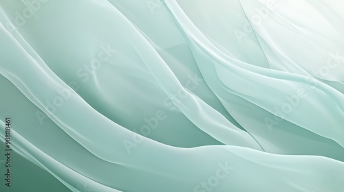 Abstract Green Wavy Fabric Background - Smooth Flowing Texture for Design