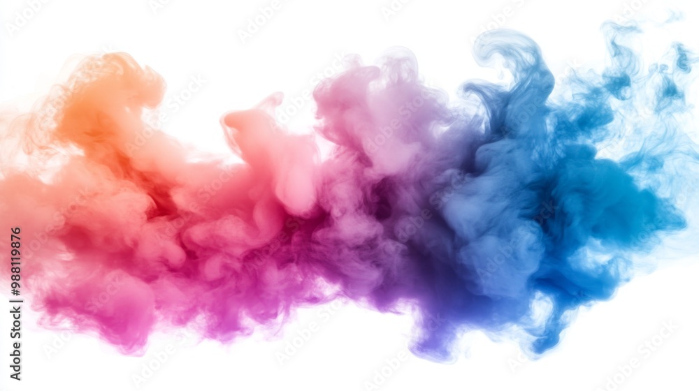 Fototapeta premium striking display of smoke dispersing on white background