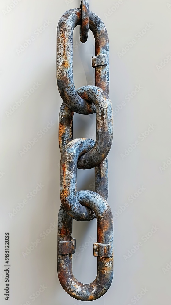 Close-up of a Rusty Chain with Links Close-up of a Rusty Chain with Links