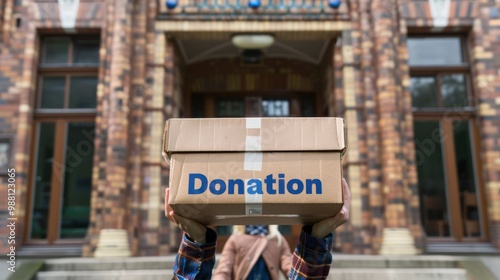 a person holding a large check labeled 