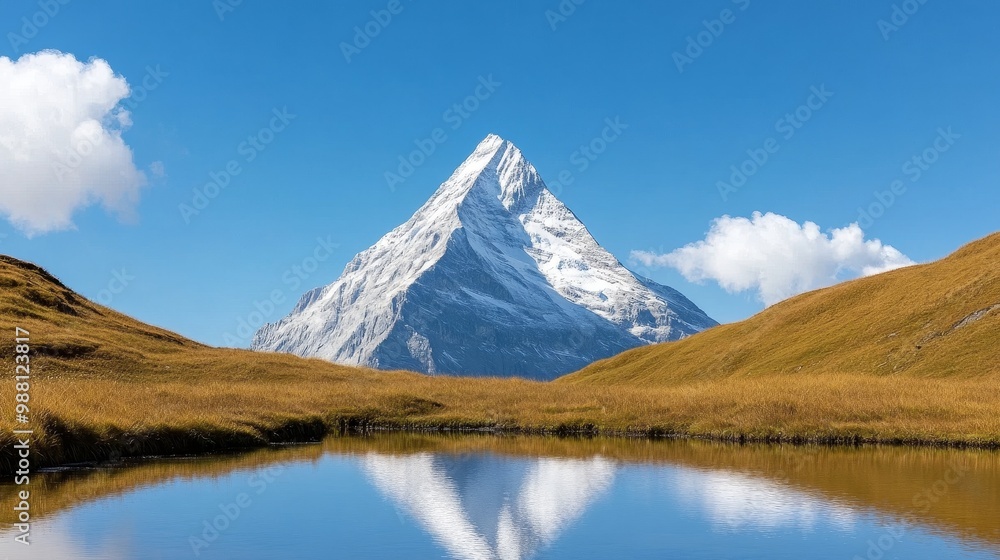 A breathtaking panoramic view of a majestic mountain peak reflected in a tranquil lake, showcasing nature's beauty, serenity, and the power of reflection. A breathtaking panoramic view of a majestic mountain peak reflected in a tranquil lake, showcasing nature's beauty, serenity, and the power of reflection.