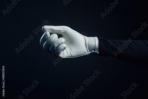  A golf club in hand with a white glove on a white background