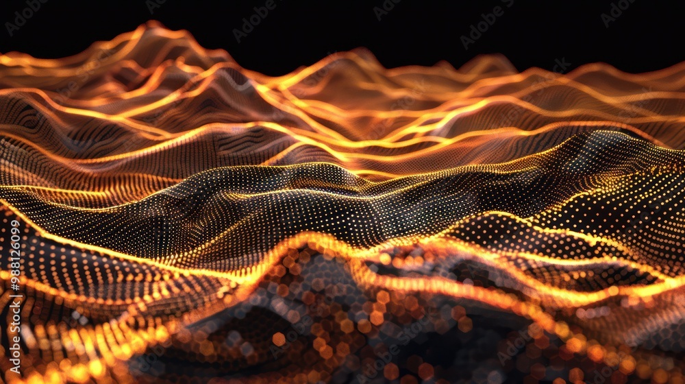 Abstract Golden Wave Background Abstract Golden Wave Background