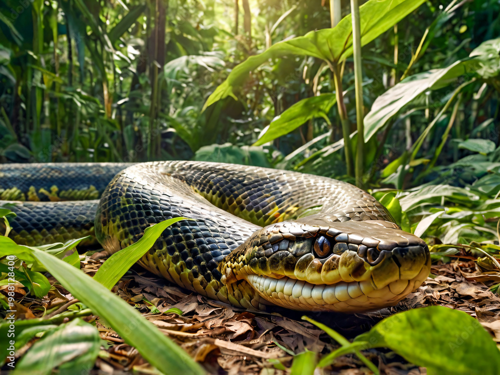 Obraz premium snake in the grass
