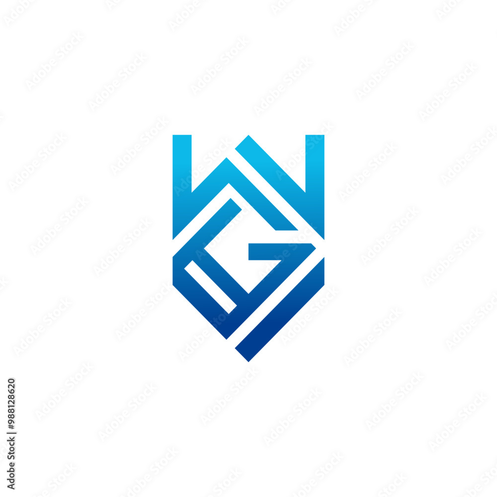 PrintWG logo simple monoline art PrintWG logo simple monoline art