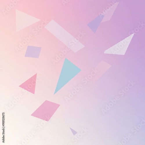 Abstract Pastel Pink and Blue Geometric Shapes Background.