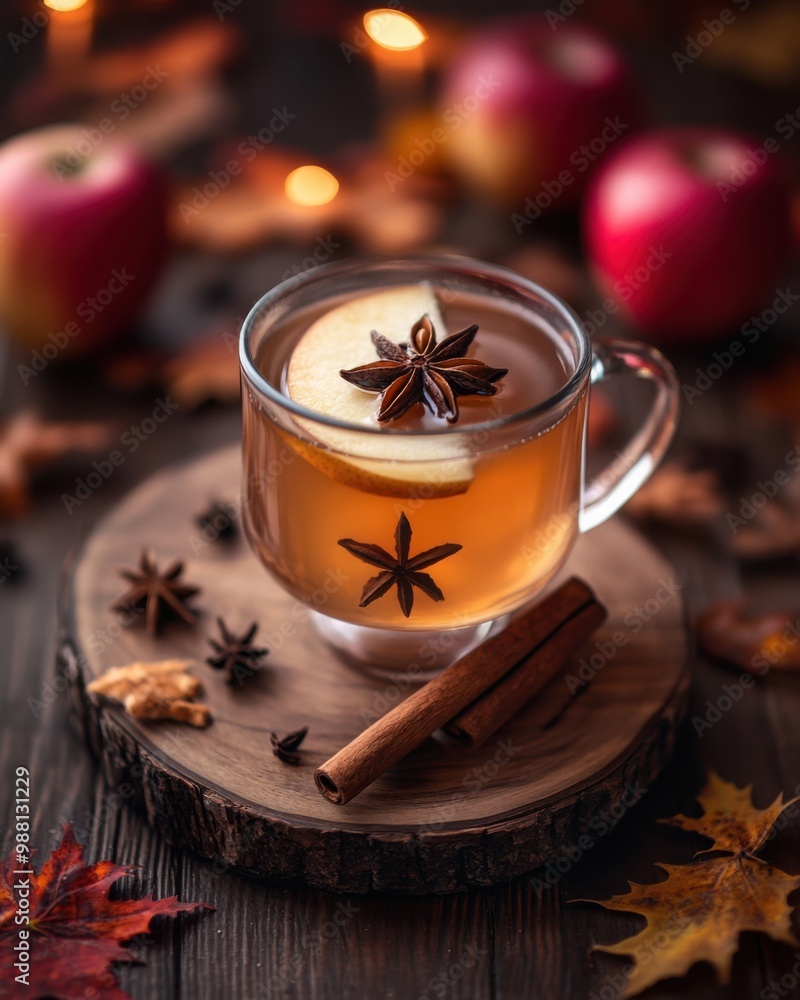 Warm apple cider with star anise and cinnamon Warm apple cider with star anise and cinnamon