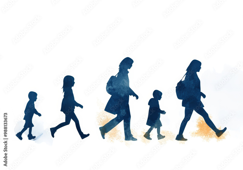 A group of silhouettes represent children and their educators walking together, symbolizing the supportive and collaborative environment that enables learning and development for students with special A group of silhouettes represent children and their educators walking together, symbolizing the supportive and collaborative environment that enables learning and development for students with special