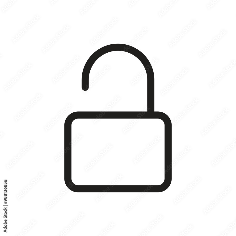 Open Lock Icon - Line Open Lock Icon - Line