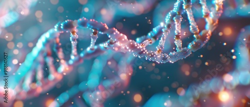 3D Illustration of DNA Helix, Exploring Gene Structure, Molecular Composition, Genetic Engineering Innovations, Biotechnology Advances in Science