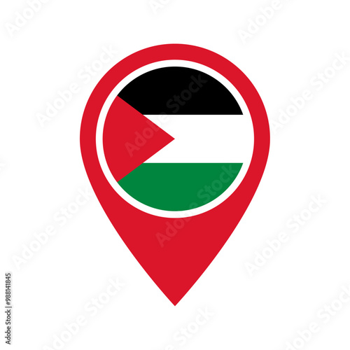 Palestine flag location icon