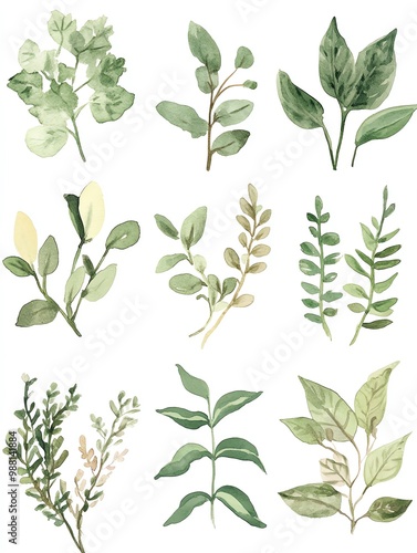 Greenery Botanical Stamps Vintagestyle postage stamps