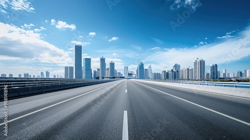 Empty Highway Leading to the City