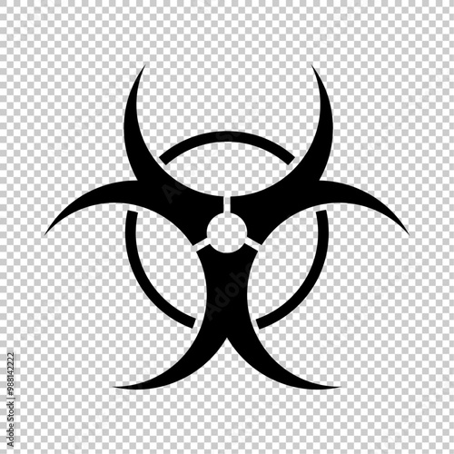 Biohazard symbol isolated on transparent background. warning or Danger sign of virus and pandemic
