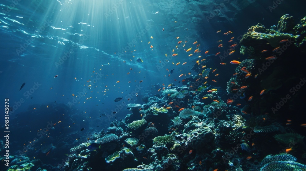 Fototapeta premium Underwater Paradise: A Glimpse of Coral Reef Beauty