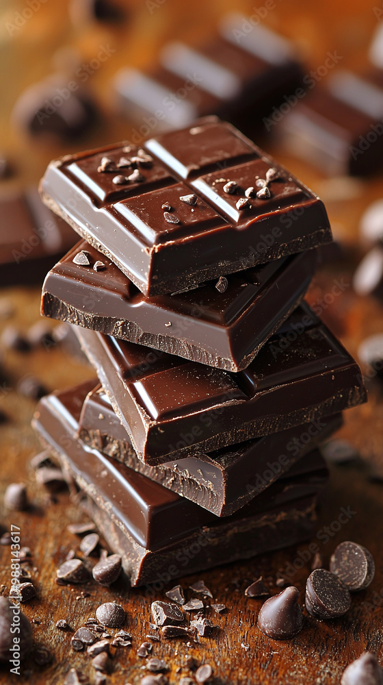 Decadent Dark Chocolate Bars Artfully Stacked for Indulgent Dessert Photography Decadent Dark Chocolate Bars Artfully Stacked for Indulgent Dessert Photography